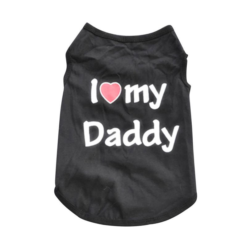 Small Dog Cat Vest Puppy T-Shirt Coat Pet Dog Clothes Summer Apparel Costumes Animals & Pet Supplies > Pet Supplies > Dog Supplies > Dog Apparel Funcee L Black-Daddy 