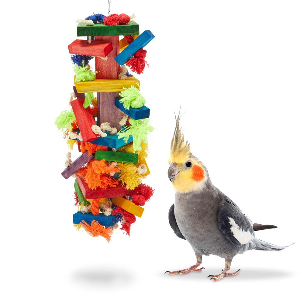 Large Bird Toy for Parrots & Parakeets Chewing, Colorful Cage Accessories for Pet Playing, 3.7 X 20 In Animals & Pet Supplies > Pet Supplies > Bird Supplies > Bird Cage Accessories Juvo Plus   