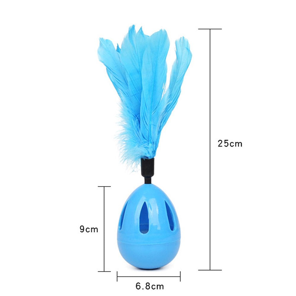 Carkira Pet Tumbler Cat Toy Feather with Treat Dispenser and Bell Animals & Pet Supplies > Pet Supplies > Cat Supplies > Cat Toys Carkira   