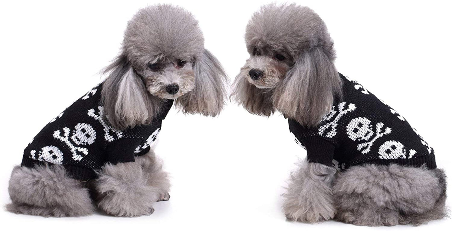 S-Lifeeling Skull Dog Sweater Holiday Halloween Christmas Pet Clothes Soft Comfortable Dog Clothes - Black,Xxl Animals & Pet Supplies > Pet Supplies > Dog Supplies > Dog Apparel PL   