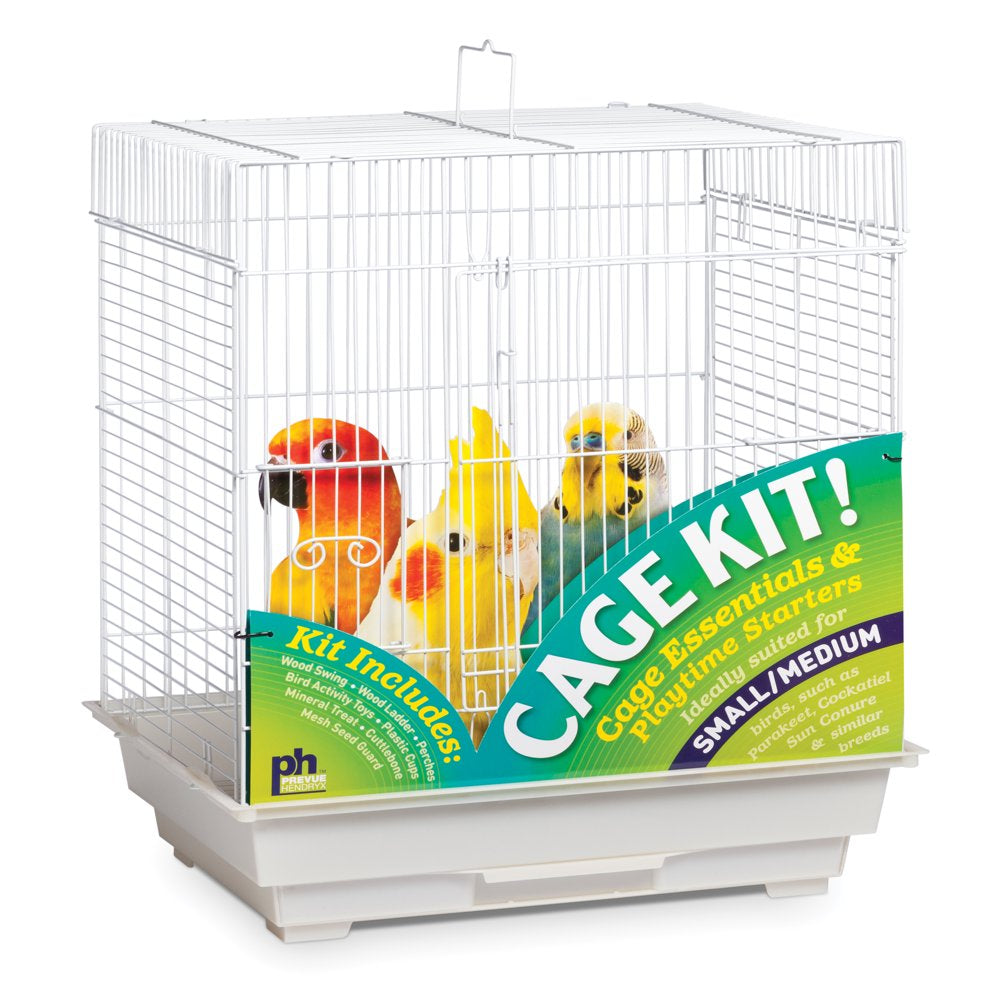 Prevue Pet Products Square Roof White Bird Cage Starter Kit 91320 Animals & Pet Supplies > Pet Supplies > Bird Supplies > Bird Cage Accessories PREVUE PET PRODUCTS White  