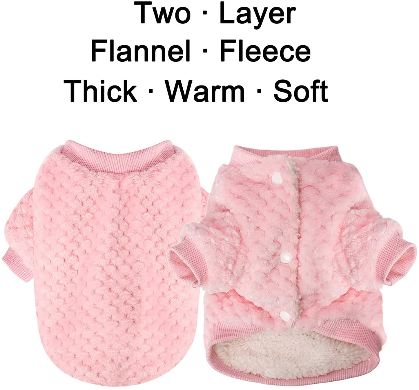 Dog Sweater, Dog Coat for Small Medium Dog or Cat, Warm Soft Flannel Pet Jacket for Puppy, Dogs Girl or Boy, Dog Cold Weather Coats Vest for Winter Christmas (Small, Pink) Animals & Pet Supplies > Pet Supplies > Dog Supplies > Dog Apparel POMIU   