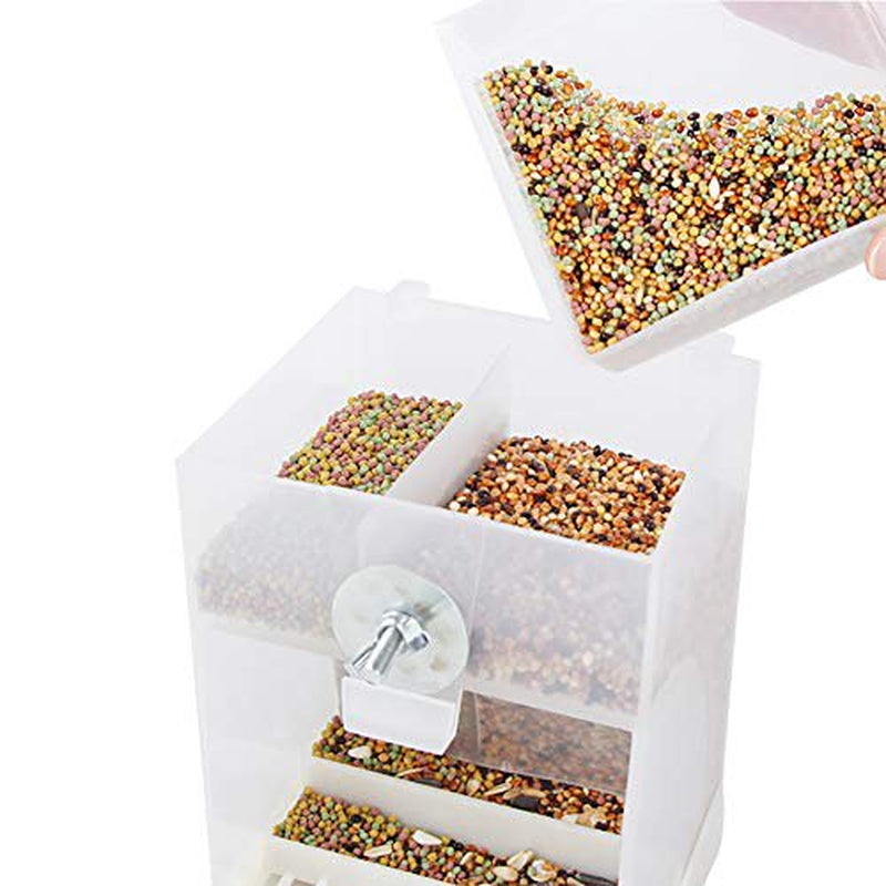 Automatic Bird Feeder No Mess for Cage inside Birds Stuff Cage Accessories Seed Food Container for Small Brids Cockatiel Budgerigar Macaw Finch Budgie Parakeet Conure Canary Parrots Lovebird Animals & Pet Supplies > Pet Supplies > Bird Supplies > Bird Cage Accessories Chneeu   