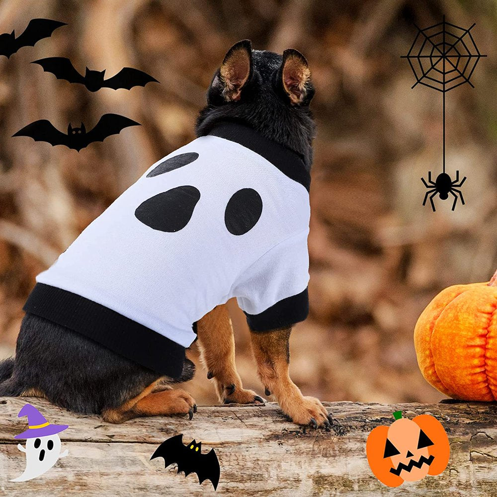 Bellaven Halloween Dog Shirt Puppy Pet T-Shirt Halloween Ghost Pet Costume Cute Pumpkin Dog Clothes for Small Dogs Cats Pet Apparel Halloween Party Cosplay Animals & Pet Supplies > Pet Supplies > Cat Supplies > Cat Apparel Bellaven   