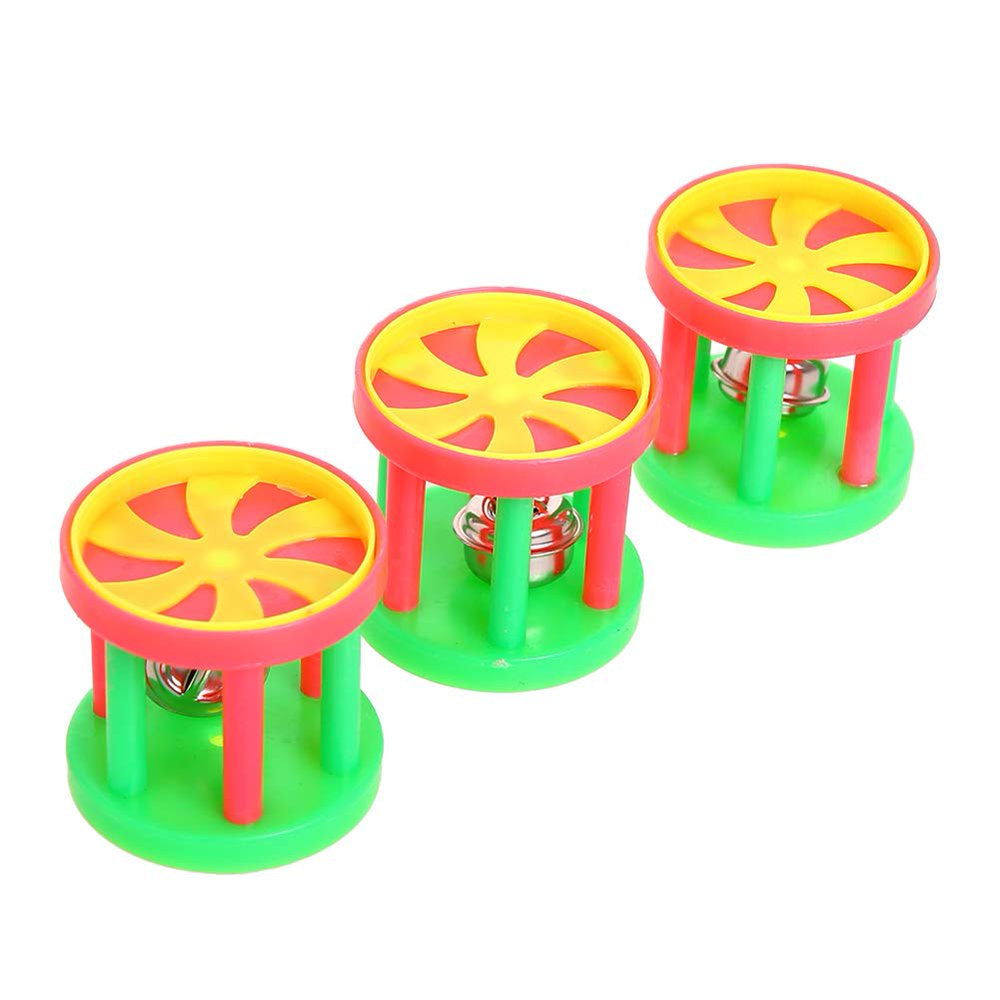 QBLEEV Bird Roller Rattles Toys, Parrot Foot Toys, Foraging Chewing Bell Training Trick Toys, Birds Play Gym Activity Center Cage Accessories for Small Parrots-3 Pack Animals & Pet Supplies > Pet Supplies > Bird Supplies > Bird Cage Accessories QBLEEV   