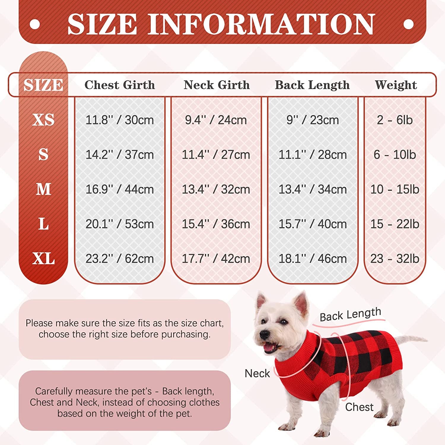 Kuoser Dog Sweater Pullover Knitwear, Dog Christmas Sweaters Classic Plaid Cable Knitted Wear, Dog Turtleneck Puppy Cold Weather Clothes for Small Medium Dogs Animals & Pet Supplies > Pet Supplies > Dog Supplies > Dog Apparel Kuoser   