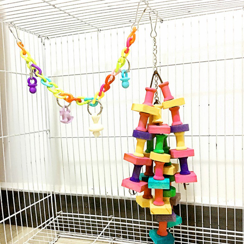 Building Blocks Toys for Small, Medium and Large Parrots, Pet Rainbow Bite String Toys, Chewing Toy for Birds Animals & Pet Supplies > Pet Supplies > Bird Supplies > Bird Toys Maynos   