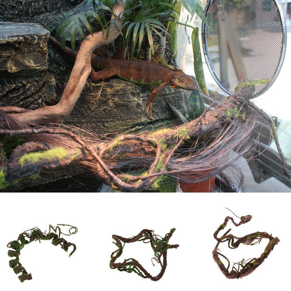 Reptile Terrarium Artificial Plant Leaves Vines Amphibian Habitat - as Shown, S S Animals & Pet Supplies > Pet Supplies > Small Animal Supplies > Small Animal Habitat Accessories perfk   