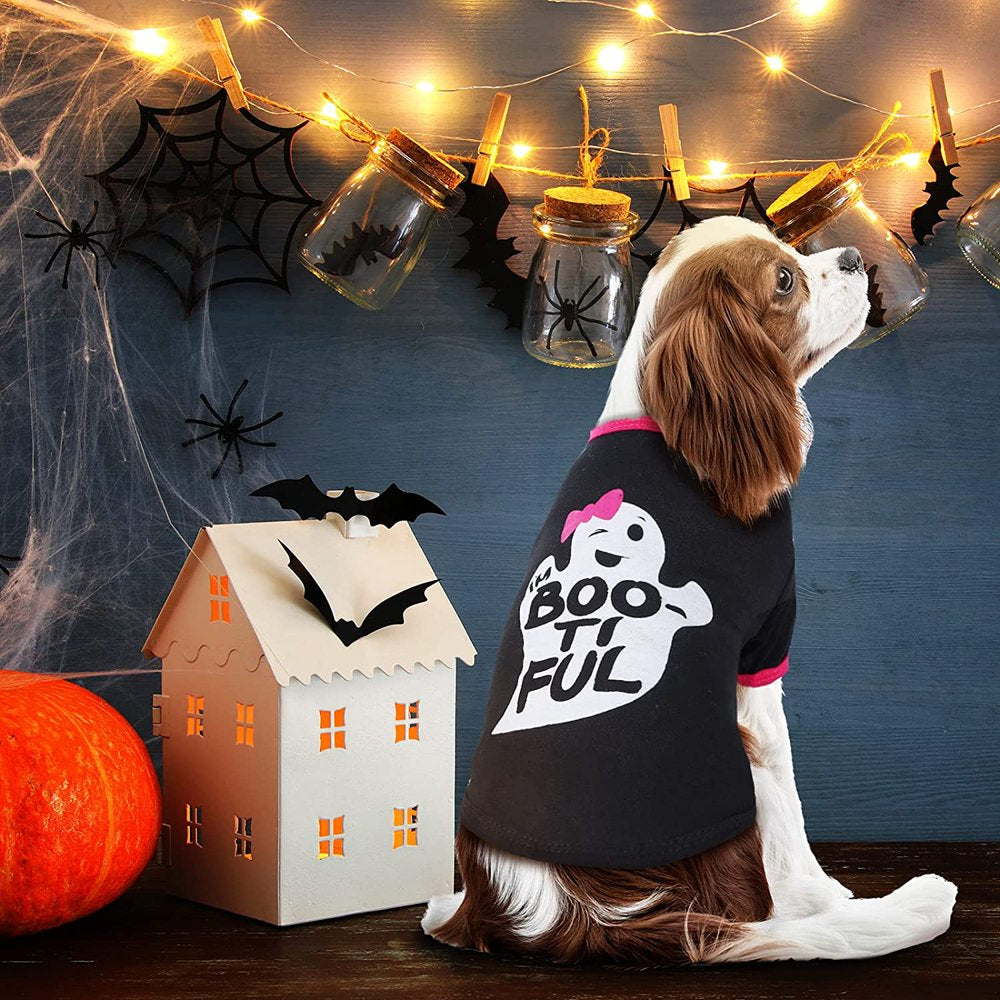 Bellaven Halloween Dog Shirt Puppy Pet T-Shirt Halloween Ghost Pet Costume Cute Pumpkin Dog Clothes for Small Dogs Cats Pet Apparel Halloween Party Cosplay Animals & Pet Supplies > Pet Supplies > Cat Supplies > Cat Apparel Bellaven   