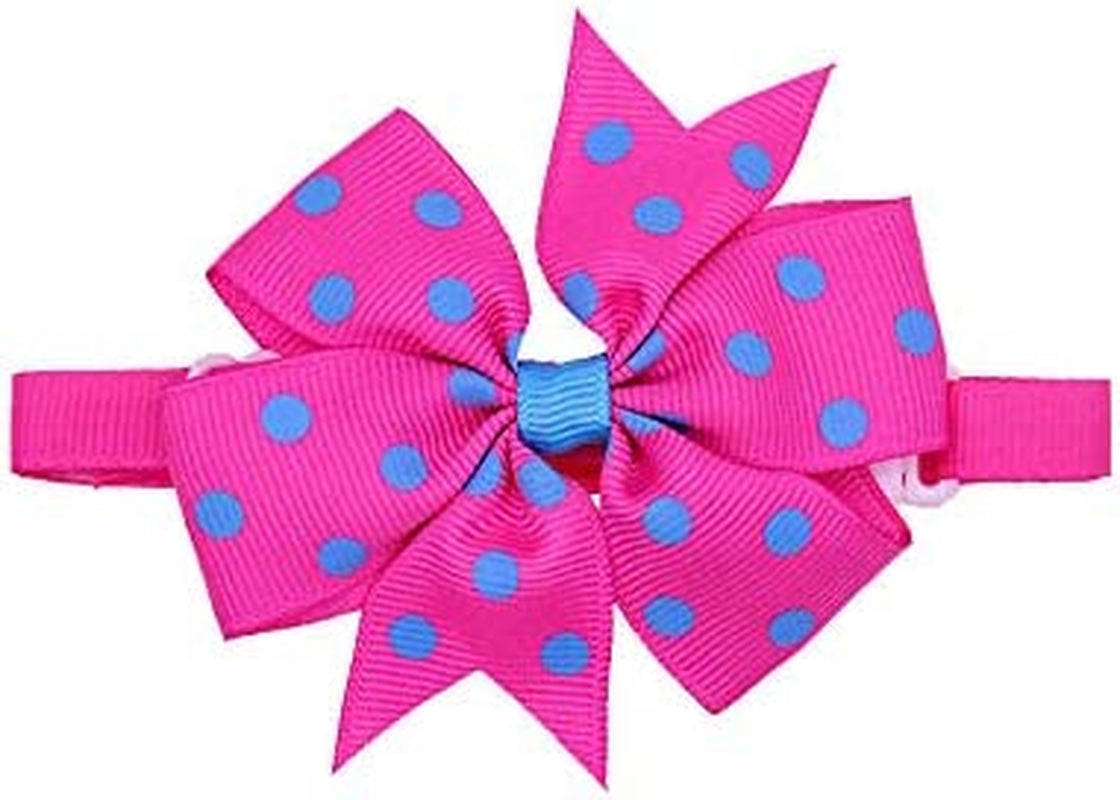 Spring Summer Dog Bow Ties 3.2" Bow Butterfly Pet Collar Accessories Dog Ties Collar Fit for Small and Middle Size Pet (Polka Dot Pinwheel) Animals & Pet Supplies > Pet Supplies > Dog Supplies > Dog Apparel Masue pets   