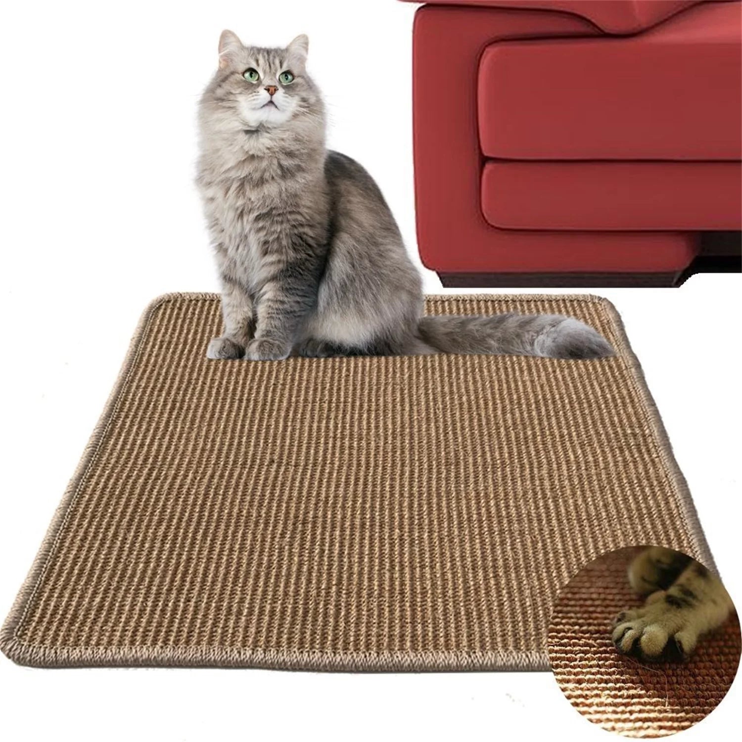 Natural Sisal Cat Scratcher Mat Durable Anti Slip Cat Scratch Pad