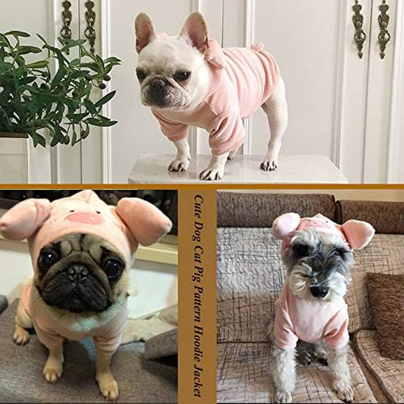 Dog Sweater, Pet Pig Pattern Sweatshirt for Small Dogs Cats, Puppy Hoodie Jacket for Spring, Winter & Autumn, French Bulldog Warm Apparel Outfits, Novel Design Cute Dog Vest Animals & Pet Supplies > Pet Supplies > Dog Supplies > Dog Apparel Zakynuye   