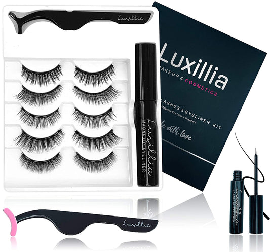 Luxillia Magnetic Eyelashes with Eyeliner, Most Natural Looking Magnetic Lashes Kit with Applicator, Best 8D and 3D Look, Reusable Fake Eye Lash, No Glue, Strongest Waterproof Liquid Liner Animals & Pet Supplies > Pet Supplies > Dog Supplies > Dog Apparel Luxillia 7 Piece Set  