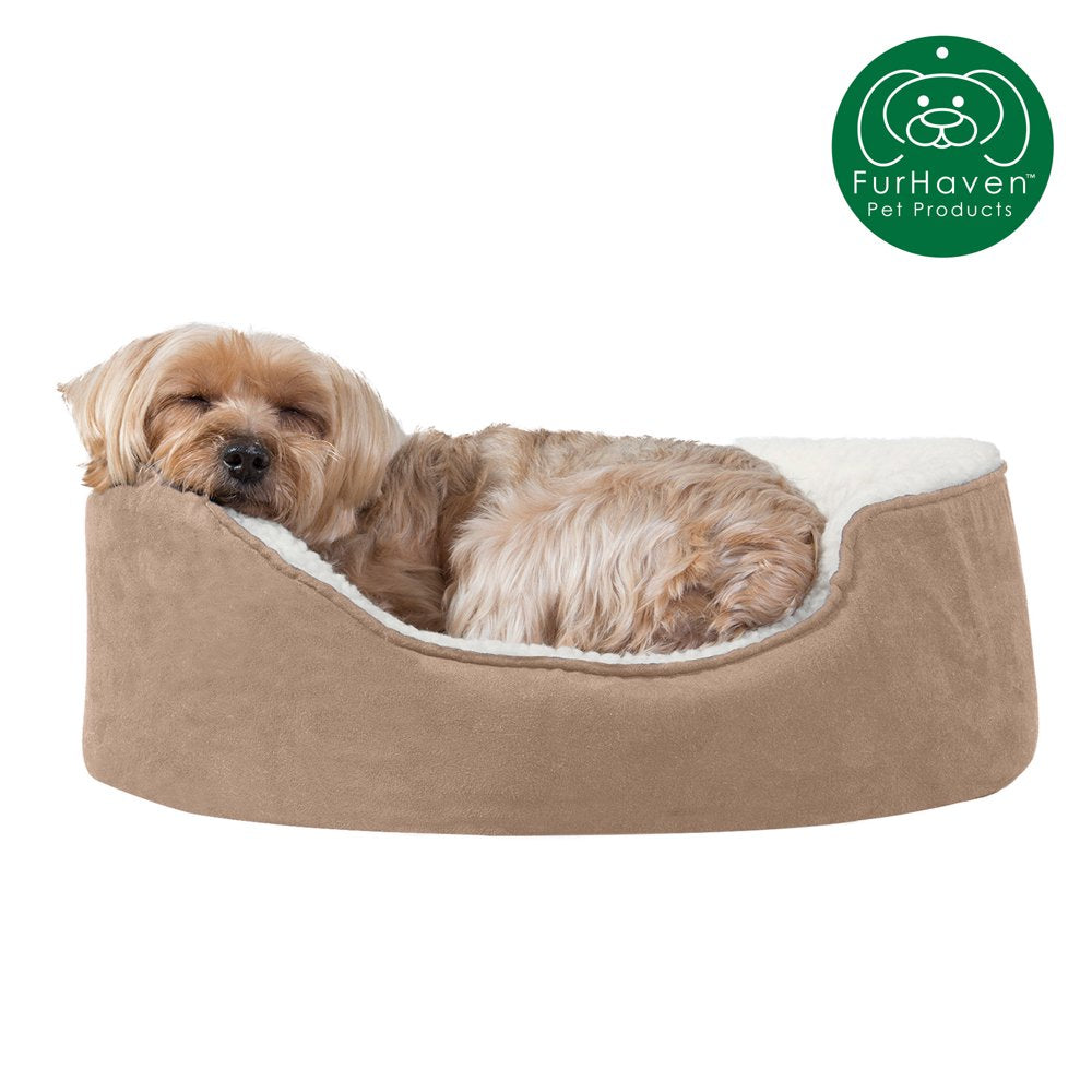 Furhaven | Orthopedic Faux Sheepskin & Suede Oval Pet Bed for Dogs & Cats, Espresso, Medium Animals & Pet Supplies > Pet Supplies > Cat Supplies > Cat Beds FurHaven Pet S Clay 