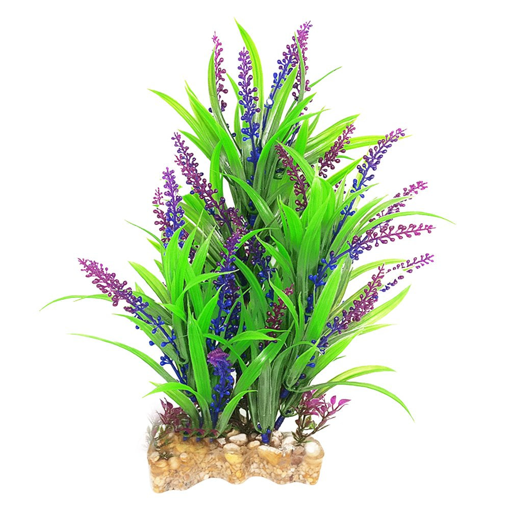 Shulemin Fake Aquatics Plants Realistic Fish Hideaway Anti-Fade Artificial Water Weeds Fish Tank Ornaments for Fish Tank Decor,Purple Green Animals & Pet Supplies > Pet Supplies > Fish Supplies > Aquarium Decor Shulemin   