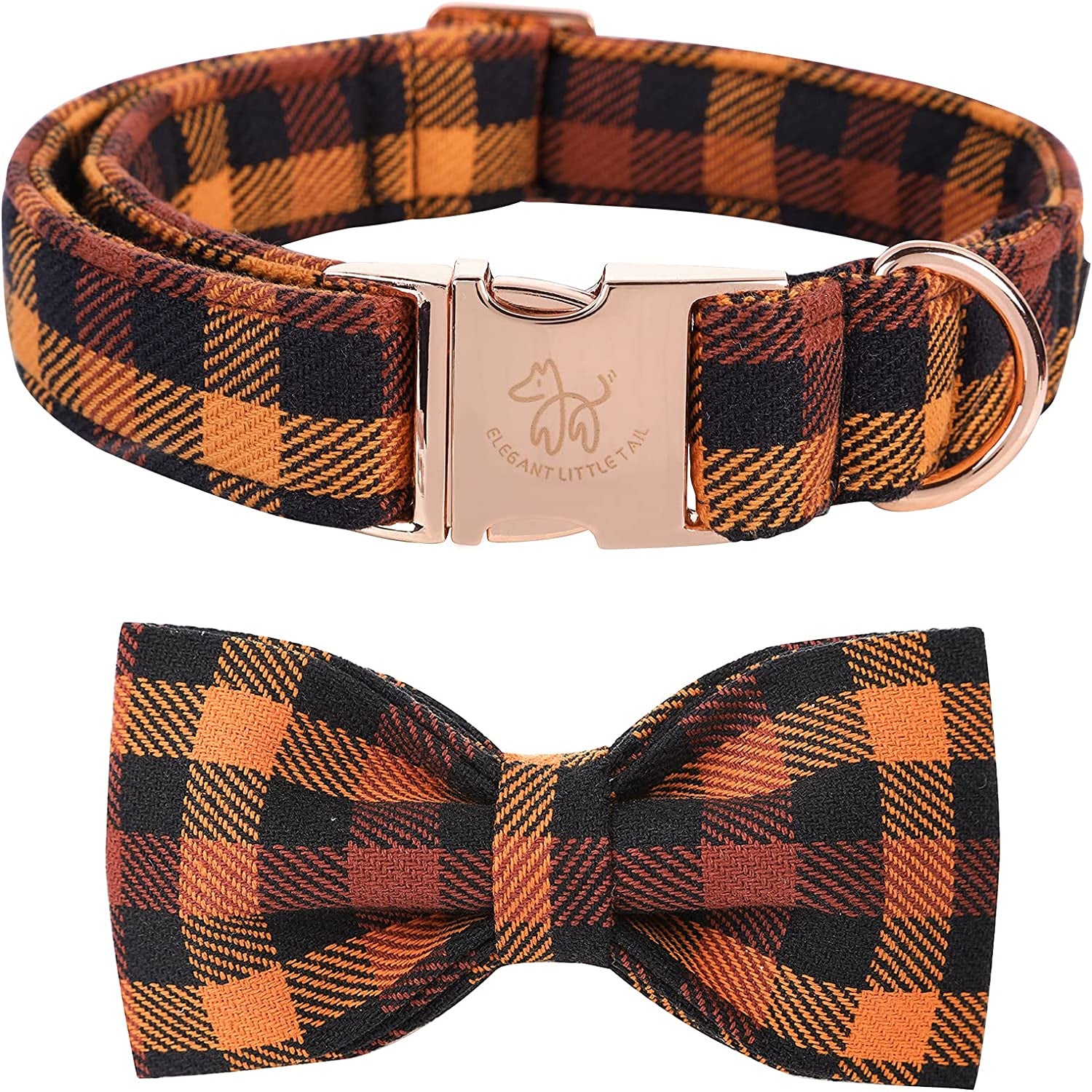 Elegant Little Tail Dog Collar with Bow, Cotton & Webbing, Bowtie Dog Collar, Adjustable Dog Collars for Small Medium Large Dogs and Cats Animals & Pet Supplies > Pet Supplies > Dog Supplies > Dog Apparel Elegant little tail   