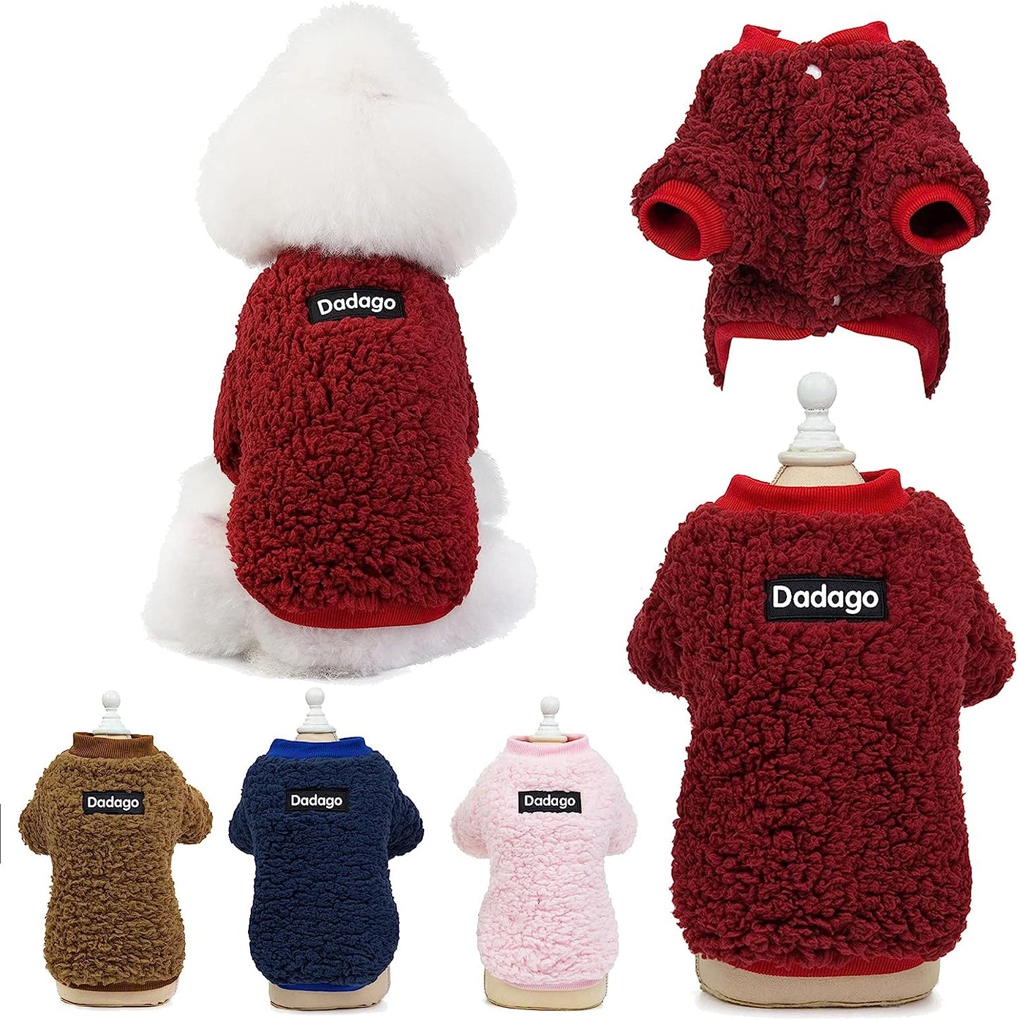 Small Dog Sweater Cat Puppy Winter Warm Coat Pet Cold Weather Cozy Fleece Clothes Cute Pullover Sweater for Small Dogs Girl Boy (Medium, Pink) Animals & Pet Supplies > Pet Supplies > Dog Supplies > Dog Apparel Winmany Red XX-Large 