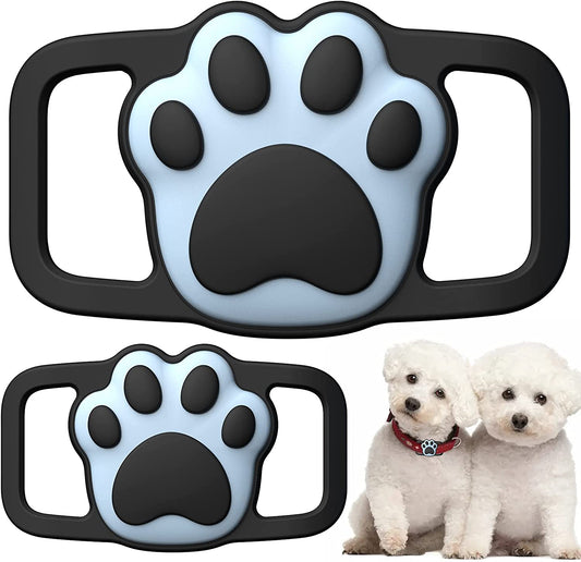 Lopnord Airtag Dog Collar Holder Compatible with Apple Air Tag GPS, 2 Pack Airtags Dog Tag Collar Waterproof Silicone Case, Airtag Protective Cover for Pet Dog Cat Collar Backpack Electronics > GPS Accessories > GPS Cases Lopnord Black  