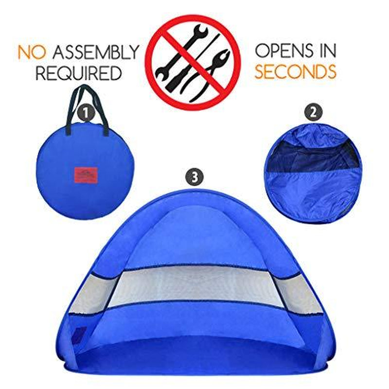Pop up Dog Shelter Weather Resistant Doggy Tent for Shade and UV Sun Protection - Perfect for Yard, Camping, Beach and Outdoors!