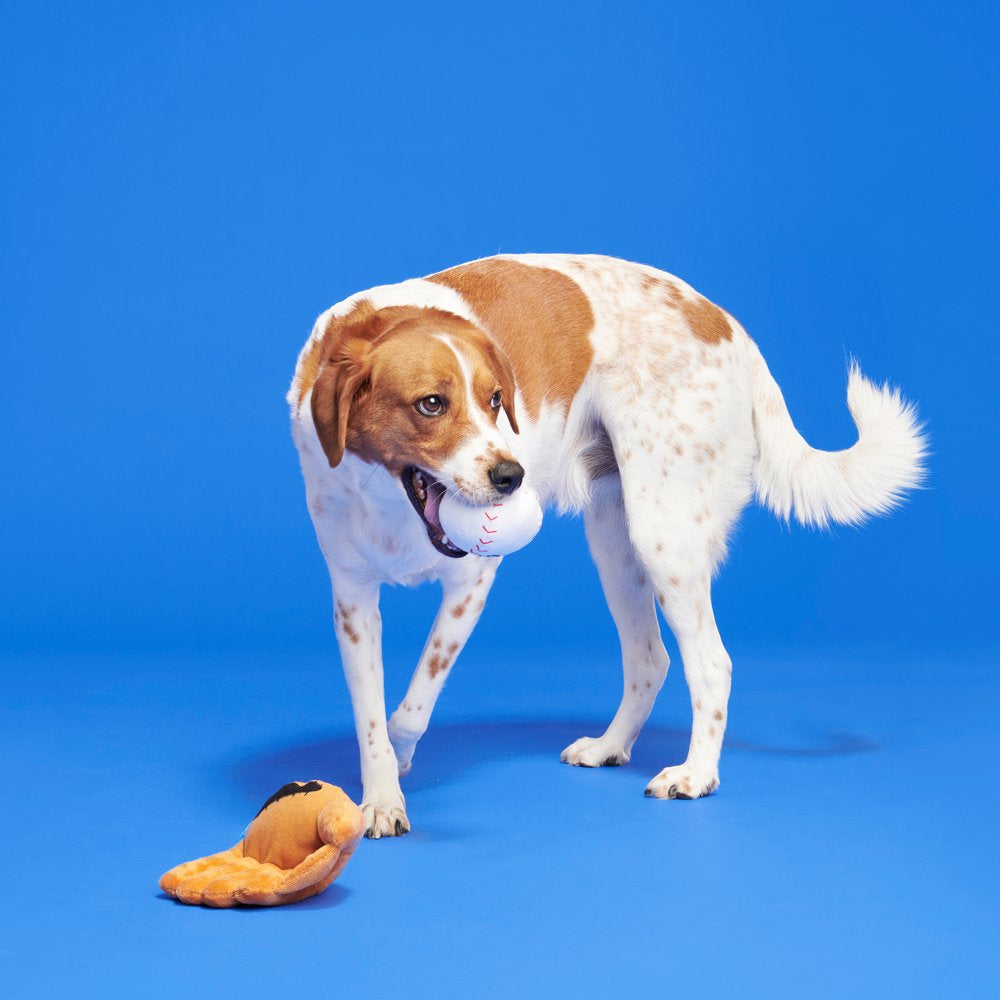 BARK Growlings Baseball Glove & Ball - Yankee Doodle Dog Toy, Multi-Part Toy with 2 Toys in 1 Animals & Pet Supplies > Pet Supplies > Dog Supplies > Dog Toys BARK   