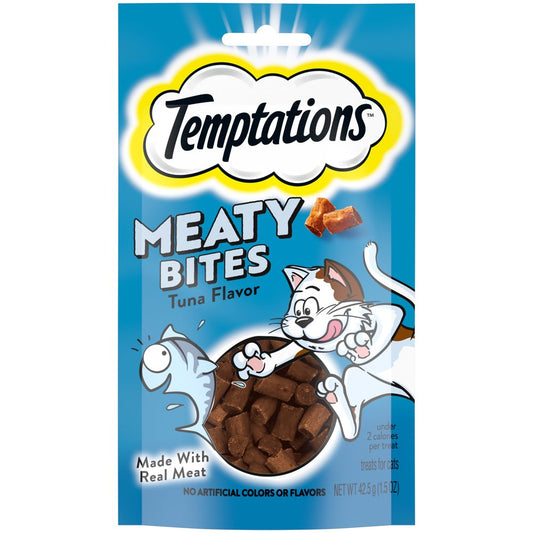 TEMPTATIONS Meaty Bites, Soft and Savory Cat Treats, Tuna Flavor, 1.5 Oz. Pouch Animals & Pet Supplies > Pet Supplies > Cat Supplies > Cat Treats Mars Petcare   