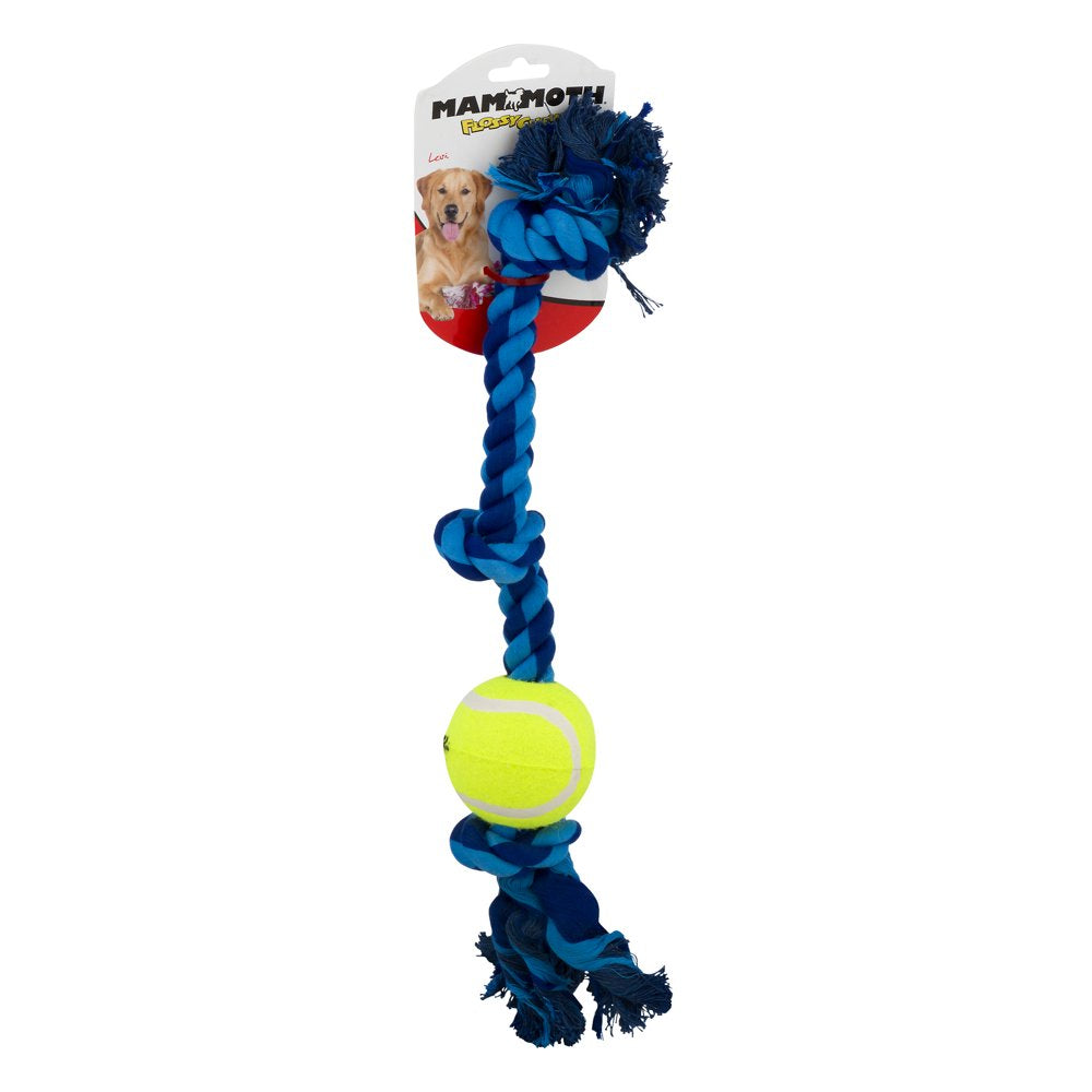 Mammoth Flossy Chews 3 Knot Rope Tug Dog Toy, Multi-Color