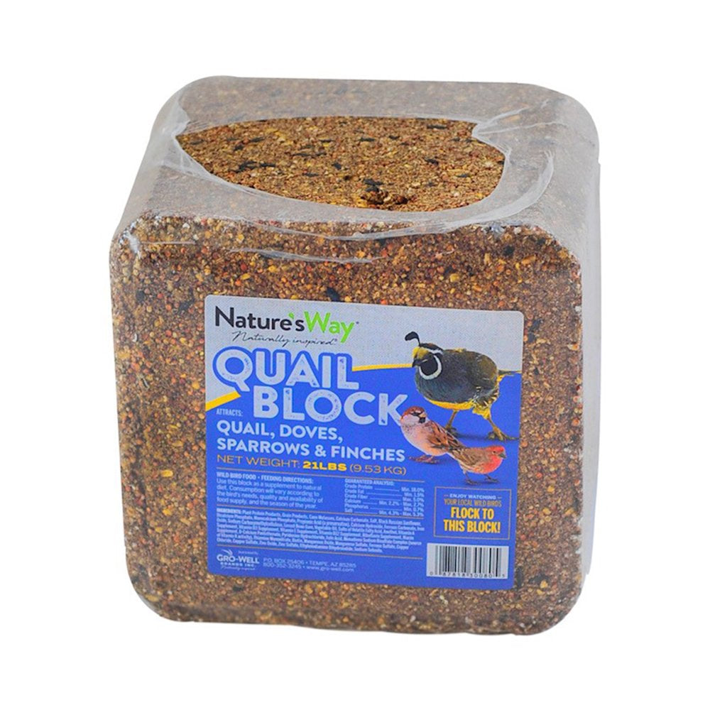 Nature'S Way All-Natural Wild Bird Food, for Quail, Doves, Sparrows and Finches, 21 Lbs. Block Animals & Pet Supplies > Pet Supplies > Bird Supplies > Bird Food GRO-WELL BRANDS   