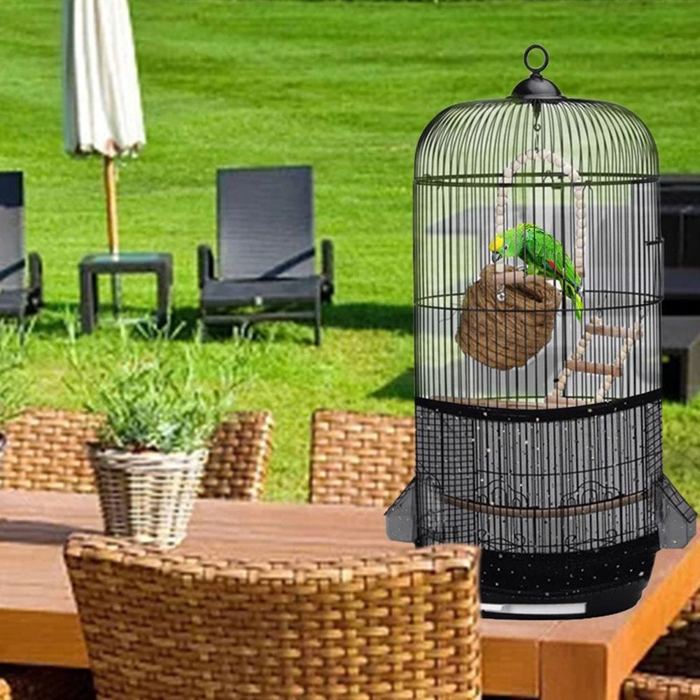 Niyofa Birdcage Cover Adjustable Bird Cage Seed Catcher Nylon Parrot Cage Skirt Washable and Reusable Mesh Pet Bird Cage Skirt Guard Cage Accessories for Square round Cage Animals & Pet Supplies > Pet Supplies > Bird Supplies > Bird Cage Accessories Niyofa   