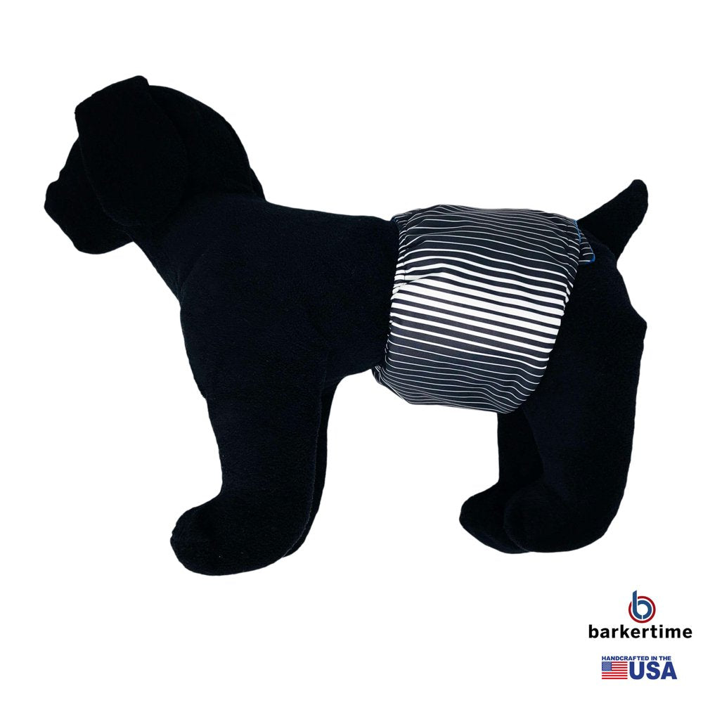 Barkertime Black Stripes Premium Waterproof Washable Dog Belly Band Male Wrap - Made in USA Animals & Pet Supplies > Pet Supplies > Dog Supplies > Dog Diaper Pads & Liners Barkertime   