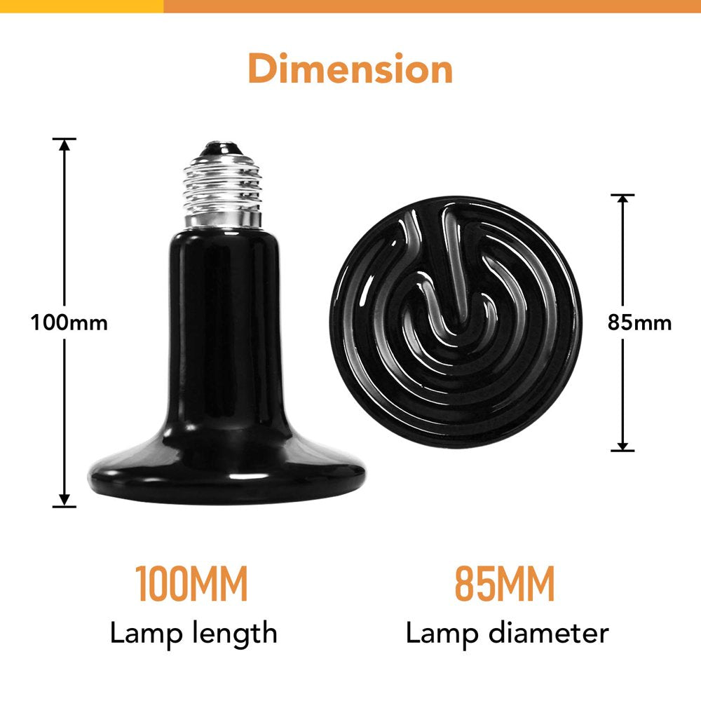 Simple Deluxe 150W Infrared Ceramic Heat Emitter Reptile Heat Lamp Bulb No Light Emitting Brooder Coop Heater for Amphibian Pet & Incubating Chicken  Simple Deluxe   