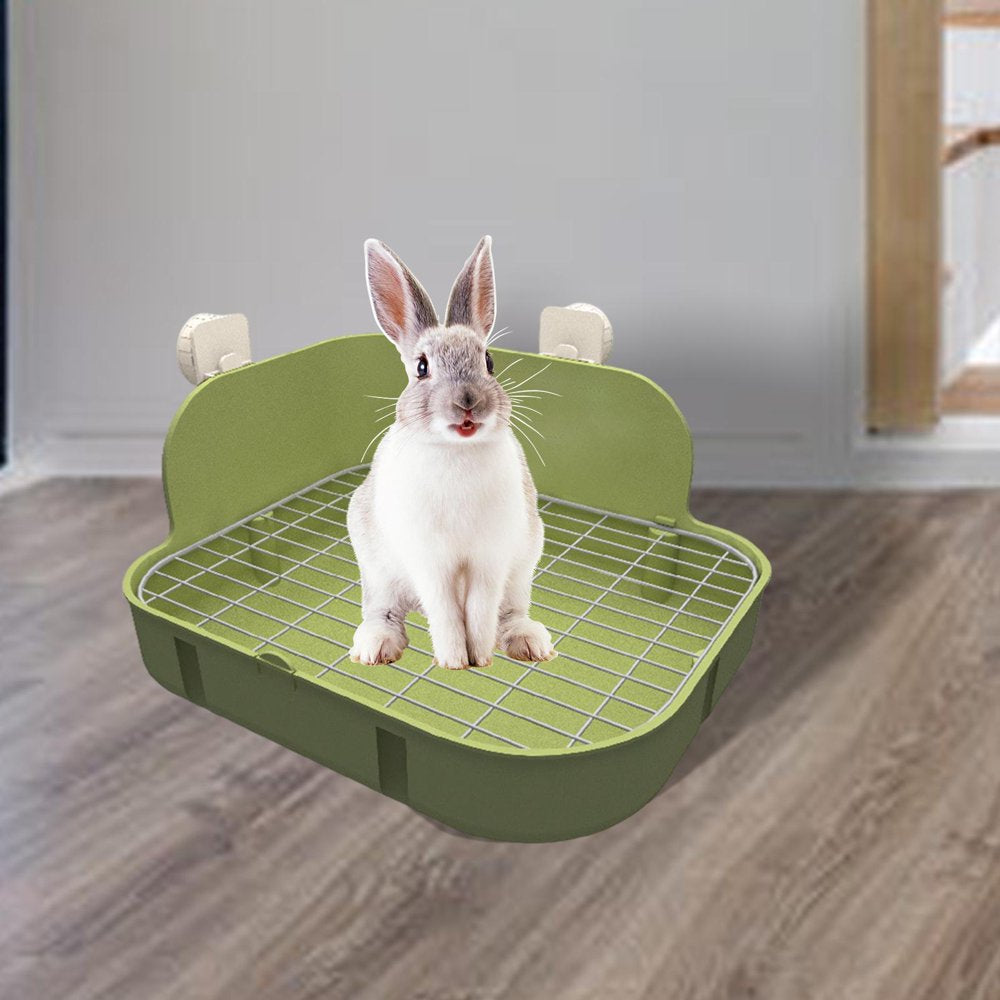 Rabbit Litter Tray Bedding Box Pet Toilet Cage Box Potty Trainer Corner Tray for Hamster Bunny Chinchilla Guinea Ferret Small Animals , Yellow New Yellow Animals & Pet Supplies > Pet Supplies > Small Animal Supplies > Small Animal Bedding perfeclan New Green  