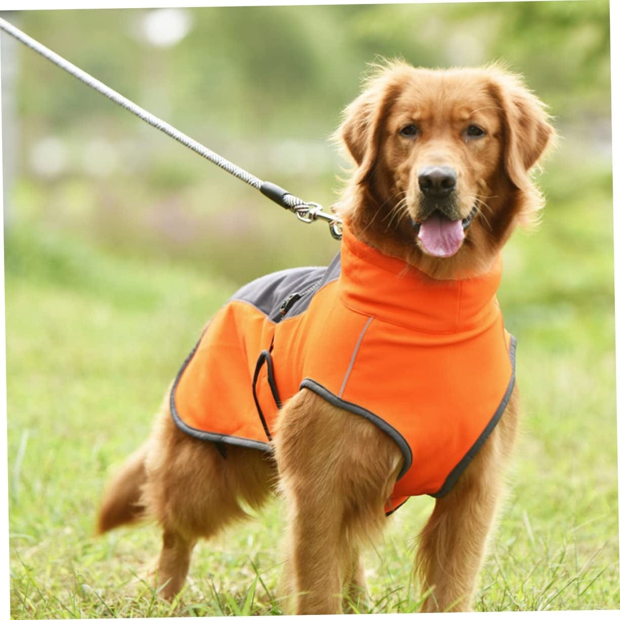 BCOATH 1Pc Pet Jacket Dog Warm Jacket Dogs Vest Clothes Fleece Pet Clothes Pet Warm Clothing Puppy Reflective Vest Dogs Autumn Raincoat Autumn and Winter Plush Dog Orange Polyester Animals & Pet Supplies > Pet Supplies > Dog Supplies > Dog Apparel BCOATH   