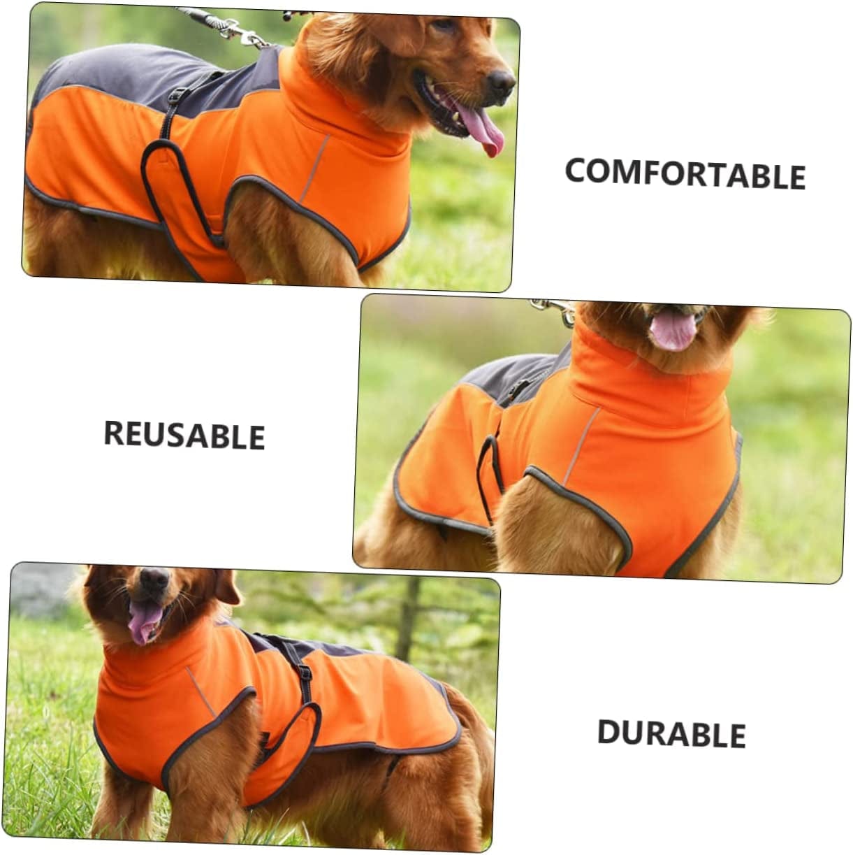 BCOATH 1Pc Pet Jacket Dog Warm Jacket Dogs Vest Clothes Fleece Pet Clothes Pet Warm Clothing Puppy Reflective Vest Dogs Autumn Raincoat Autumn and Winter Plush Dog Orange Polyester Animals & Pet Supplies > Pet Supplies > Dog Supplies > Dog Apparel BCOATH   