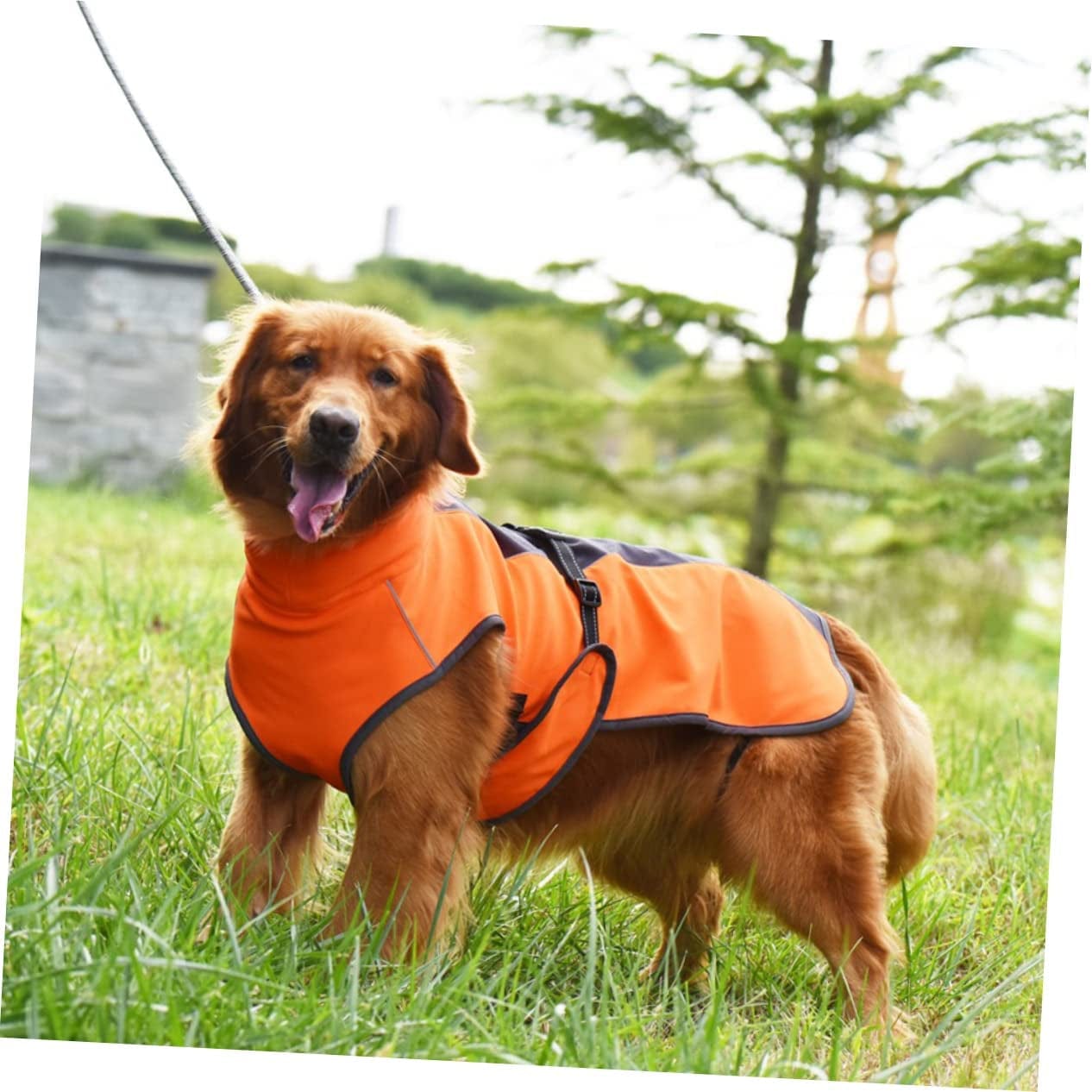 BCOATH 1Pc Pet Jacket Dog Warm Jacket Dogs Vest Clothes Fleece Pet Clothes Pet Warm Clothing Puppy Reflective Vest Dogs Autumn Raincoat Autumn and Winter Plush Dog Orange Polyester Animals & Pet Supplies > Pet Supplies > Dog Supplies > Dog Apparel BCOATH   