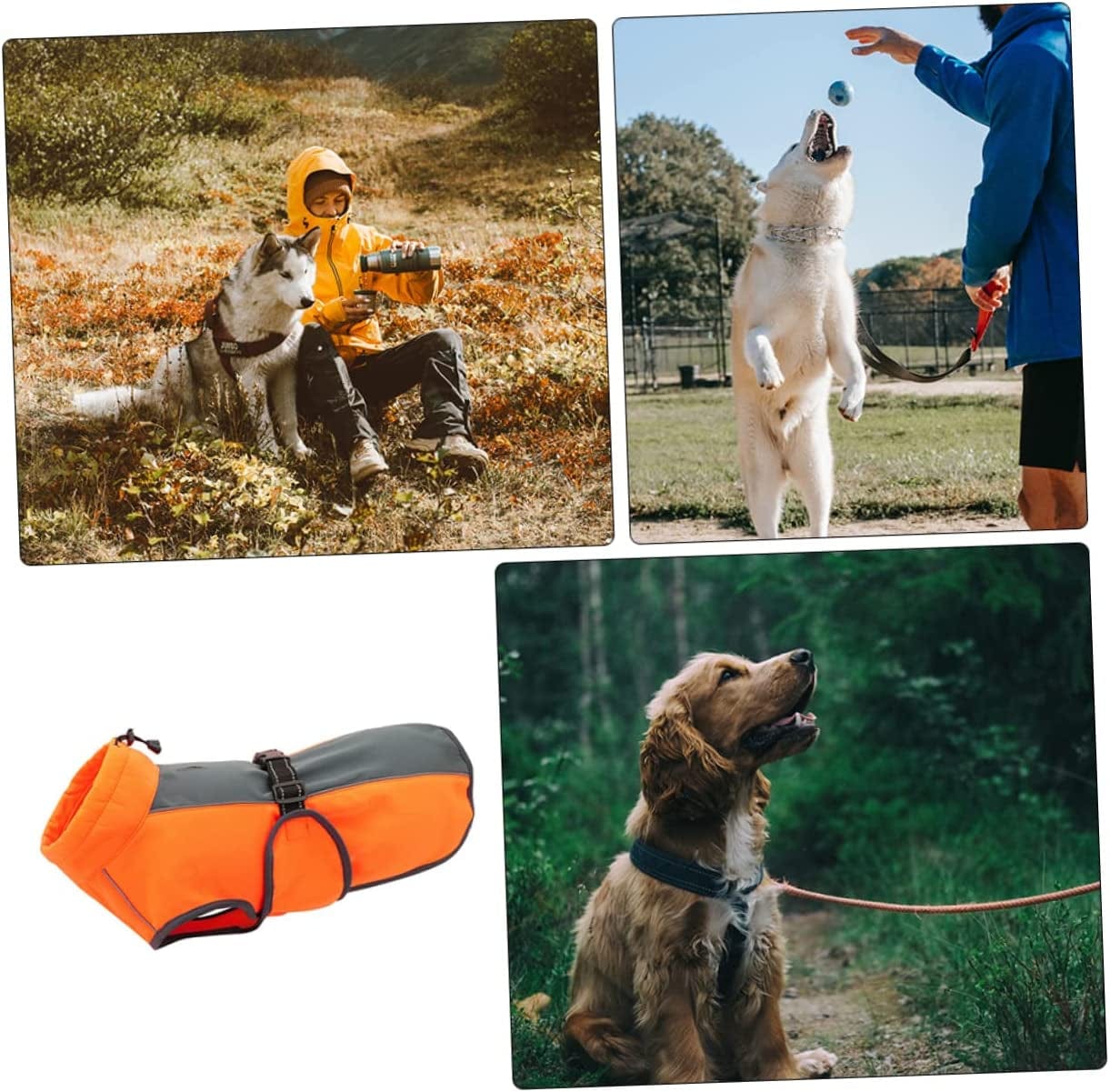 BCOATH 1Pc Pet Jacket Dog Warm Jacket Dogs Vest Clothes Fleece Pet Clothes Pet Warm Clothing Puppy Reflective Vest Dogs Autumn Raincoat Autumn and Winter Plush Dog Orange Polyester Animals & Pet Supplies > Pet Supplies > Dog Supplies > Dog Apparel BCOATH   