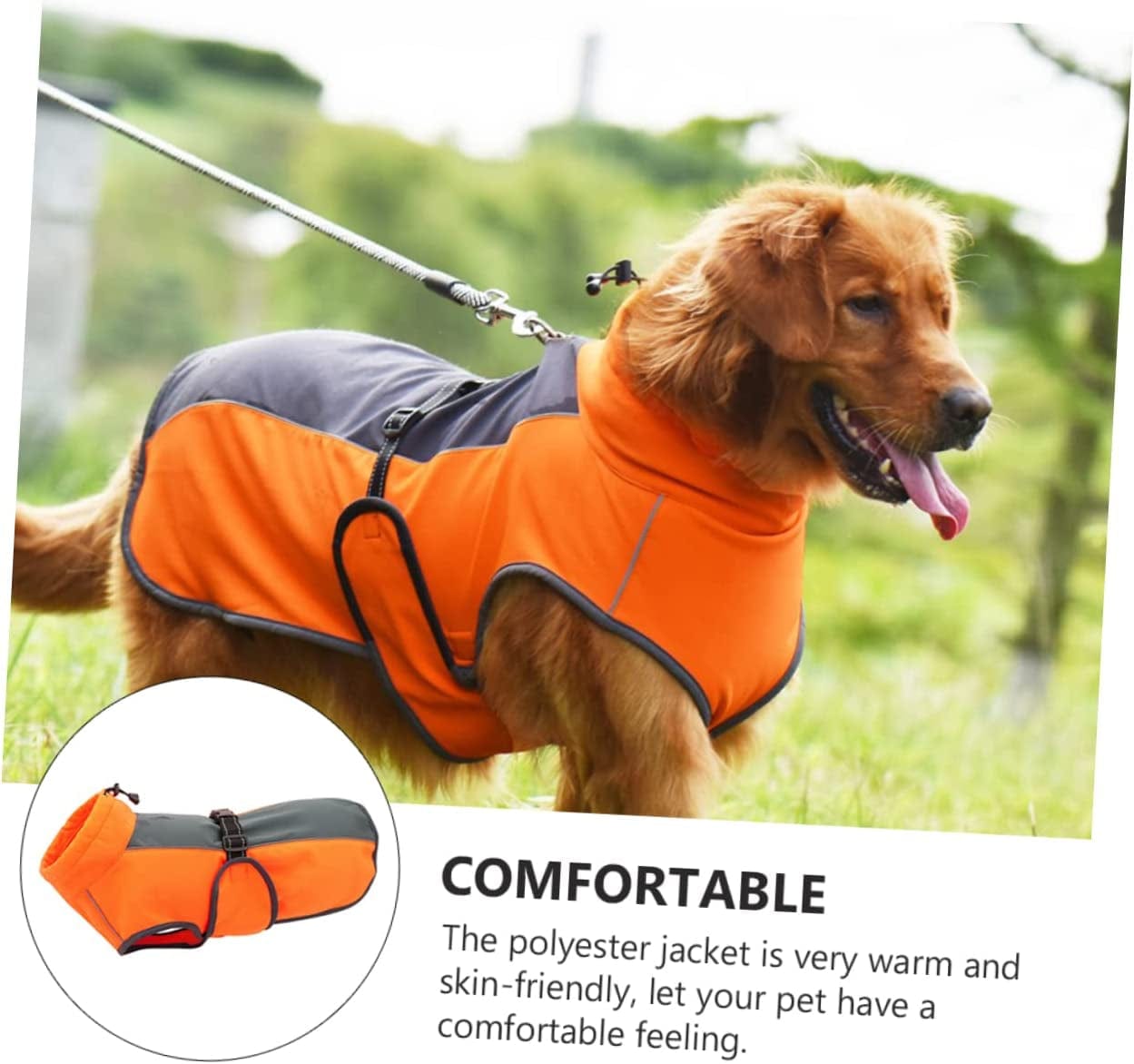 BCOATH 1Pc Pet Jacket Dog Warm Jacket Dogs Vest Clothes Fleece Pet Clothes Pet Warm Clothing Puppy Reflective Vest Dogs Autumn Raincoat Autumn and Winter Plush Dog Orange Polyester Animals & Pet Supplies > Pet Supplies > Dog Supplies > Dog Apparel BCOATH   