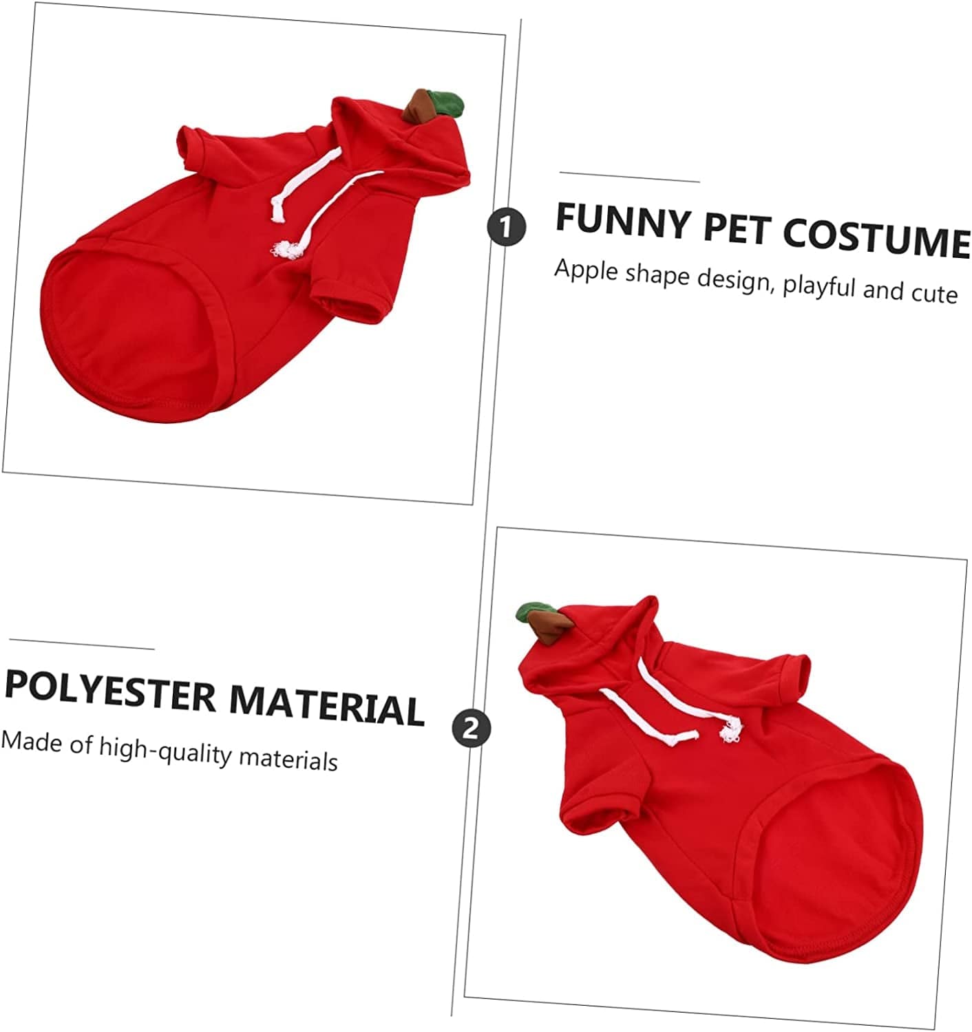 BCOATH 1Pc Pet Transformation Costume Red Sweaters Thermal Hoodie Knit Sweater Holiday Cat Apparel Puppy Polyester Hoodie Red Vest Polyester Pet Sweater for Dogs Small Animals & Pet Supplies > Pet Supplies > Dog Supplies > Dog Apparel BCOATH   