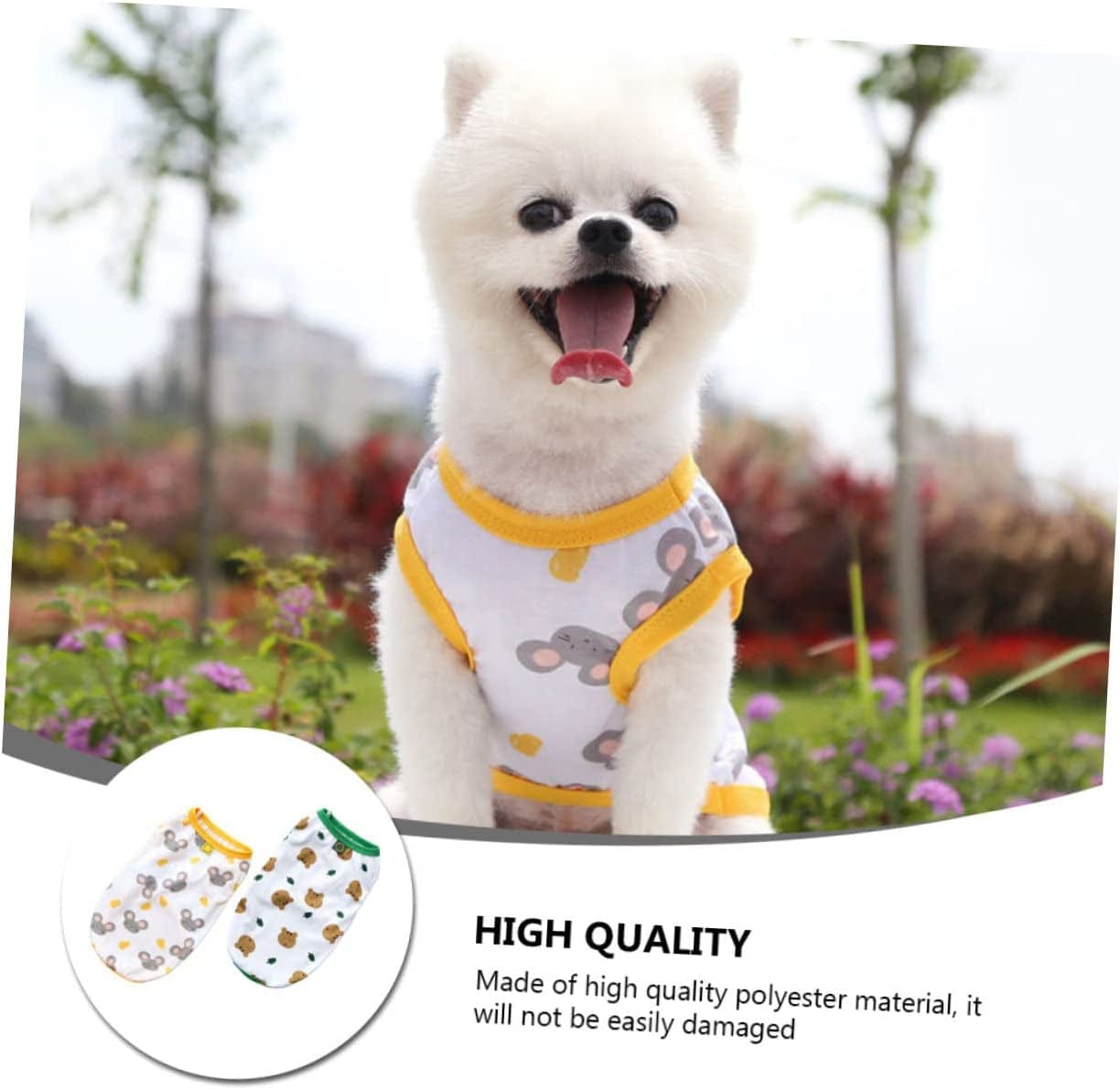 BCOATH 2Pcs Dog Vest Cotton Shirts Puppy Outfits Plaid Shirt Dog Cooling Shirt Cotton Fashion T- Shirt Stretchy Dog Clothes Apparel for Pet Lovely Dog Vests Pet Apparel Pet Outfit Poodle Animals & Pet Supplies > Pet Supplies > Dog Supplies > Dog Apparel BCOATH   