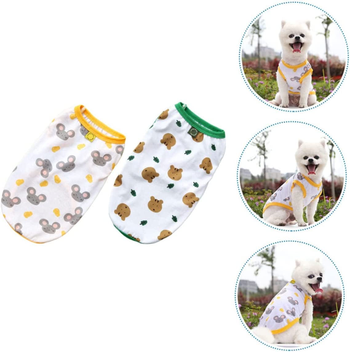 BCOATH 2Pcs Dog Vest Cotton Shirts Puppy Outfits Plaid Shirt Dog Cooling Shirt Cotton Fashion T- Shirt Stretchy Dog Clothes Apparel for Pet Lovely Dog Vests Pet Apparel Pet Outfit Poodle Animals & Pet Supplies > Pet Supplies > Dog Supplies > Dog Apparel BCOATH   