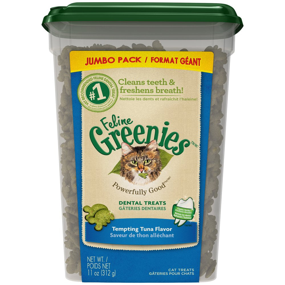 Feline Greenies Dental Natural Cat Treats, Tempting Tuna Flavor, 11 Oz. Tub Animals & Pet Supplies > Pet Supplies > Cat Supplies > Cat Treats Mars Petcare   