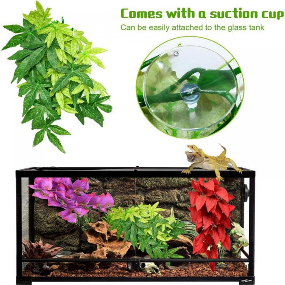 Summark Reptile Plants Amphibian Hanging Plants for Lizards Geckos Bearded Dragons Snake Hermit Crab Tank Pets Habitat Decorations Animals & Pet Supplies > Pet Supplies > Small Animal Supplies > Small Animal Habitat Accessories Sunmark   