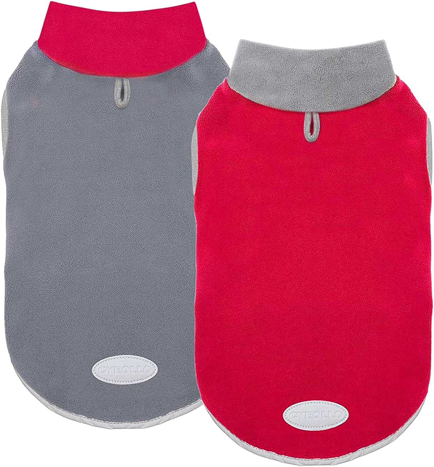 Cyeollo 2 Pack Small Dog Fleece Sweater Stretchy Pullover Sweatshirt Boy Dog Sweatshirt with Reflective Stripe Pet Blue Dog Clothes Dog Sweaters Turquoise & Grey Animals & Pet Supplies > Pet Supplies > Dog Supplies > Dog Apparel cyeollo Leash Hole Version 2 X-Large 