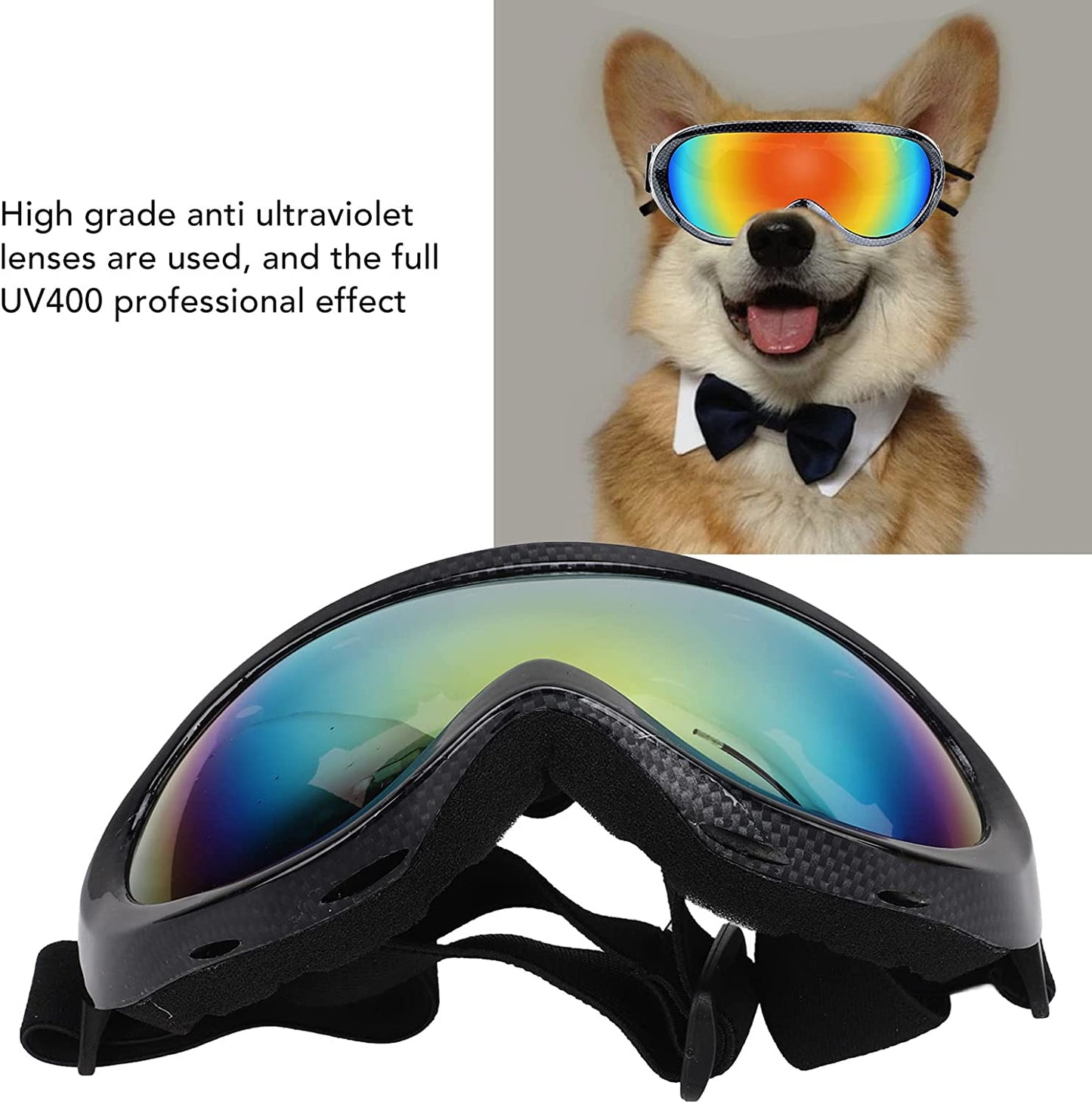 Dog Goggles, Dog Sunglasses Dog Ski Goggles Uv Protection Windproof Pet Sunglasses with Adjustable Strap for Medium Large Dog Animals & Pet Supplies > Pet Supplies > Dog Supplies > Dog Apparel Luqeeg   