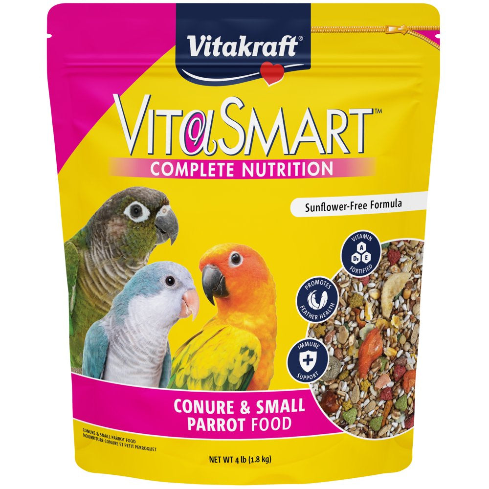 Vitakraft Vita Smart Gourmet Conure Food - Vitamin-Fortified - Daily Pet Bird Food for Conures and Small Parrots Animals & Pet Supplies > Pet Supplies > Bird Supplies > Bird Food Vitakraft Sunseed   