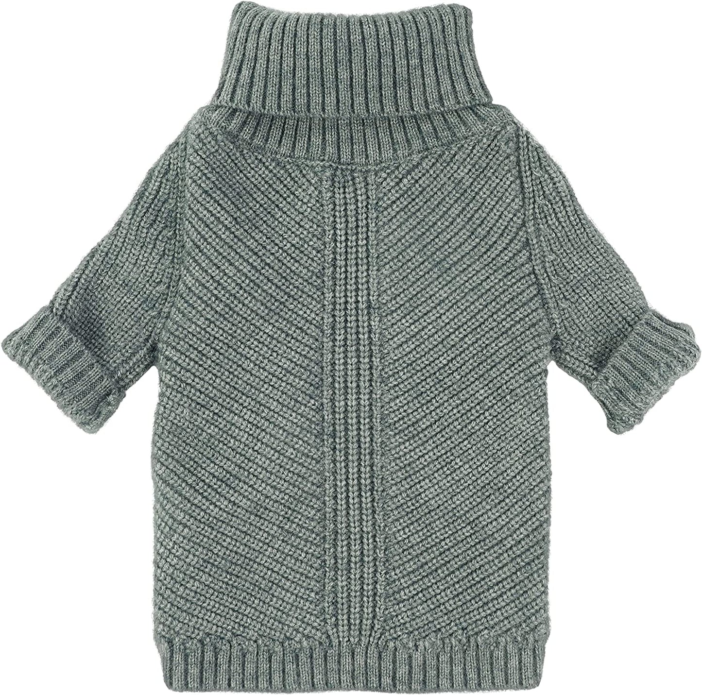 Fitwarm Dog Turtleneck Sweater, Thermal Knitted Pet Coat, Dog Winter Clothes for Small Dogs, Cat Apparel, Heather Grey, Small Animals & Pet Supplies > Pet Supplies > Dog Supplies > Dog Apparel Fitwarm Heather Grey L 