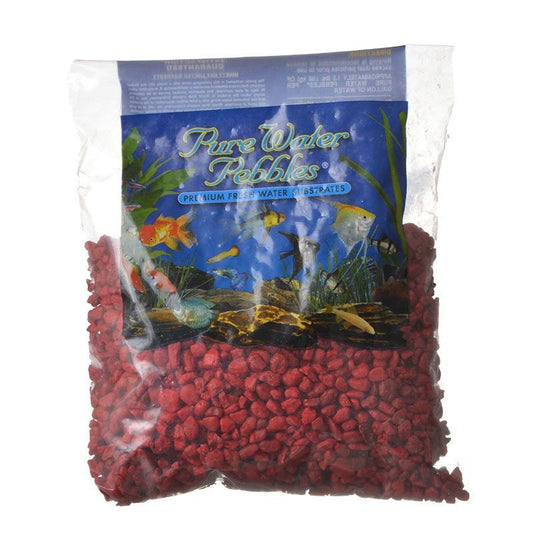 Pure Water Pebbles Aquarium Gravel - Currant Red 2 Lbs (3.1-6.3 Mm Grain) Pack of 3