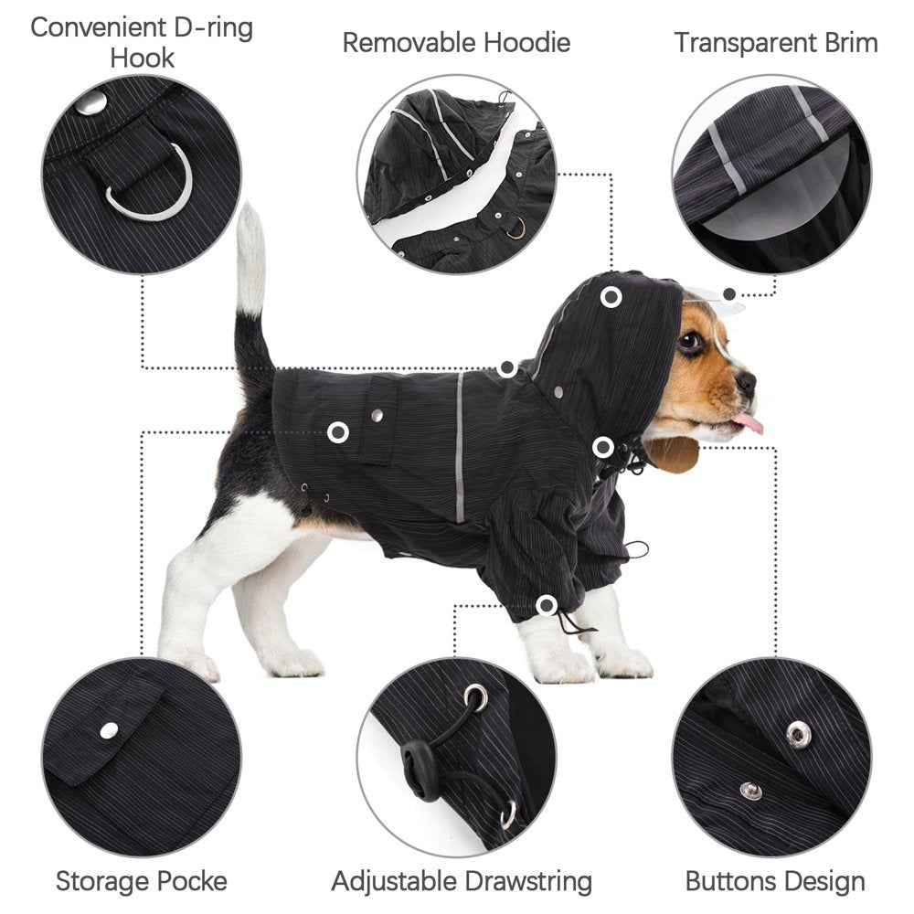 Kuoser Dog Rain Coat Pet Hooded Rain Jacket Waterproof Poncho Rainwear for Small Medium Dogs Animals & Pet Supplies > Pet Supplies > Dog Supplies > Dog Apparel Kuoser   