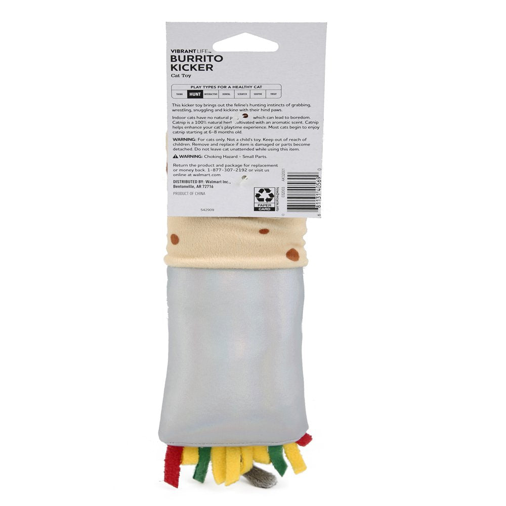 Vibrant Life Burrito Kicker Catnip Cat Toy, 1Ct Animals & Pet Supplies > Pet Supplies > Cat Supplies > Cat Toys Hartz Mountain Corp.   