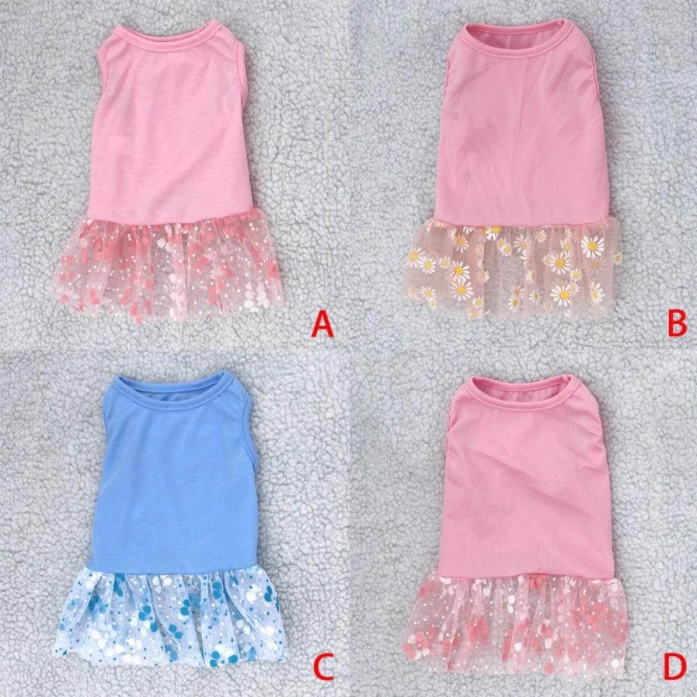 Dog Dress Daisy Dog Skirt for Small Dogs with Flower Printing Tulle Doggie Sundress Dog Apparel Animals & Pet Supplies > Pet Supplies > Dog Supplies > Dog Apparel MAXCOZY   