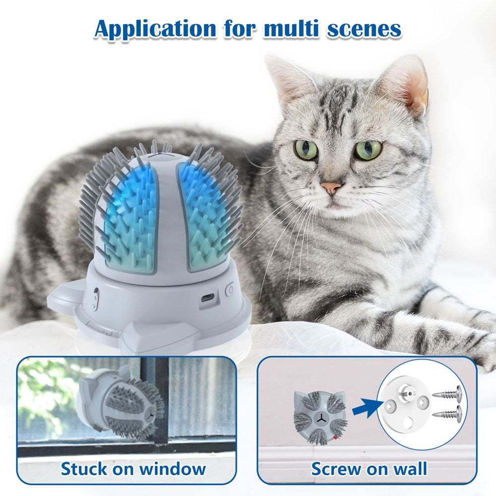 Cat Self Groomer with Catnip Automatic Rotating Cat Massager 2-Speed Rotating with Color-Changing LED Light, Interactive Catnip Cat Toys Animals & Pet Supplies > Pet Supplies > Cat Supplies > Cat Toys Vistreck   